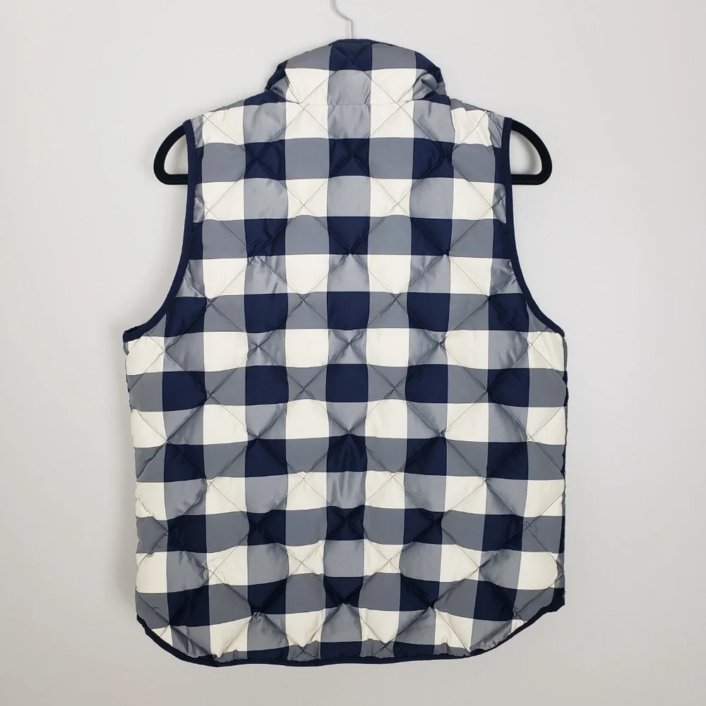 J. Crew navy plaid puffer vest G14 - Picture 2 of 4